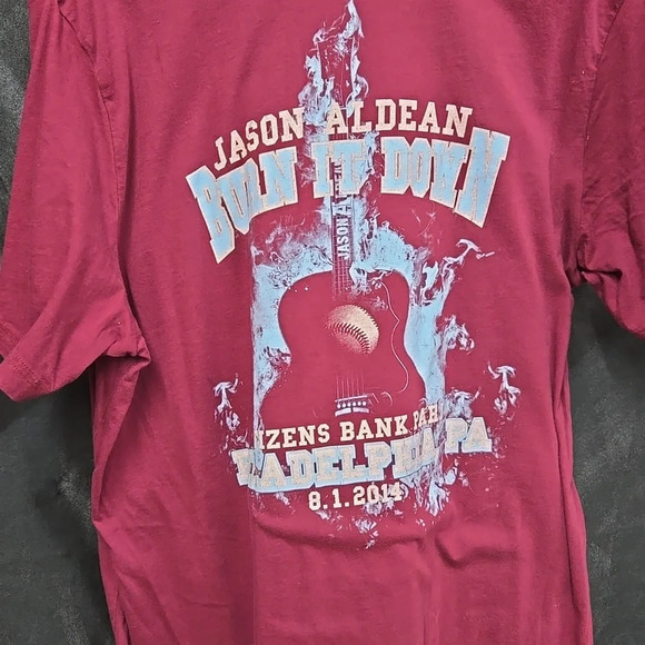 Maroon jason aldean burn it down tour extra large short sleeve shirt, - Picture 6 of 6